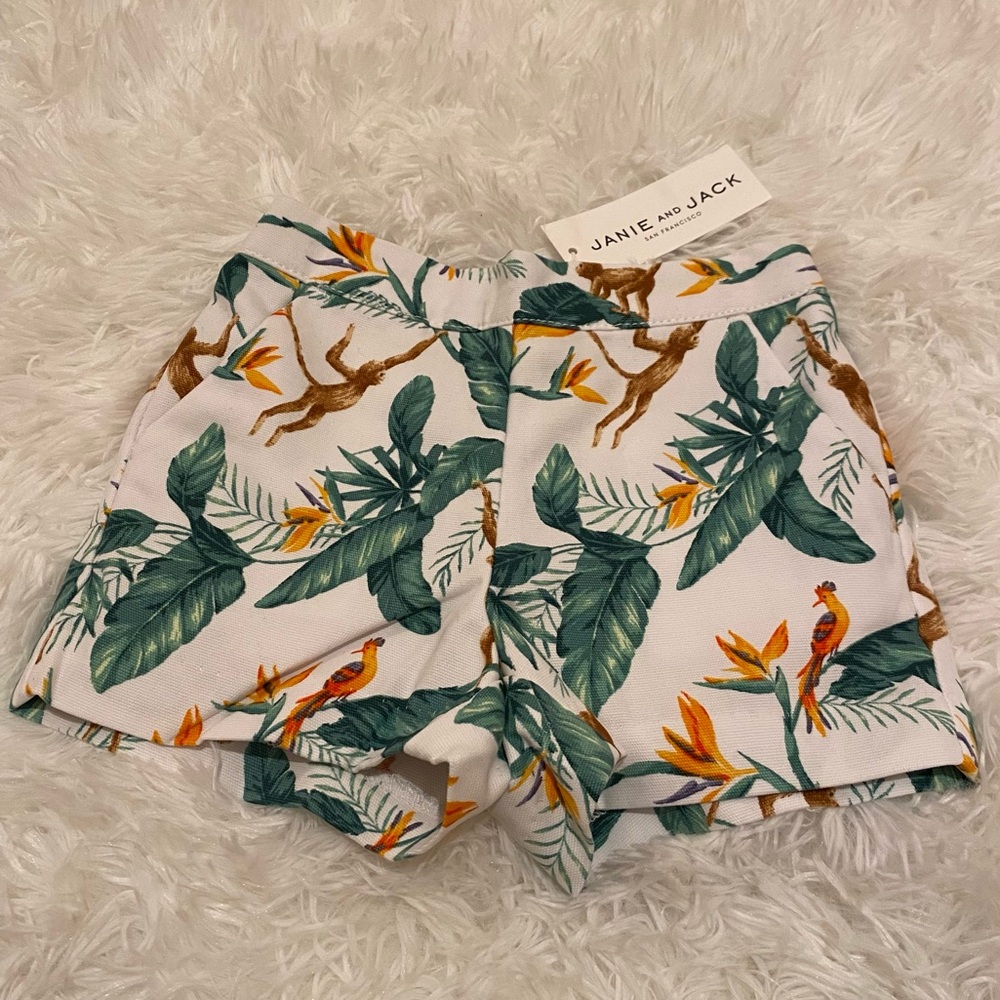 BWT Janie and Jack tropical print shorts 12-18 months